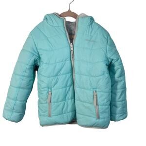 Eddie Bauer Kids Reversible Puffer Jacket Faux Fur Lined – Size XS (5/6)